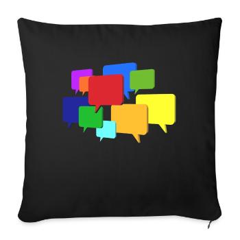 Bulles de différentes couleurs - Housse de coussin décorative 45 x 45 cm - noir - Devant