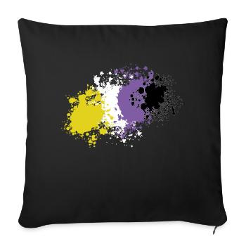 Non-binary pride blobs - Sofa pillowcase 17,3'' x 17,3'' (45 x 45 cm) - black - Front