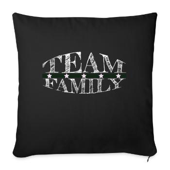 family - team family - Sofa pillowcase 17,3'' x 17,3'' (45 x 45 cm) - black - Front