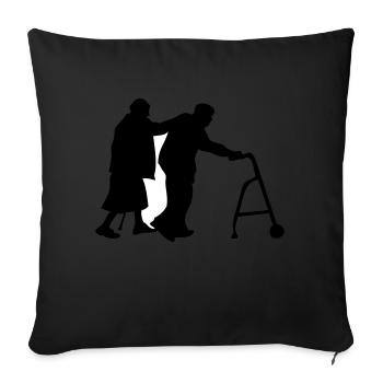 grandpa granny paramedic old old - Sofa pillowcase 17,3'' x 17,3'' (45 x 45 cm) - black - Front