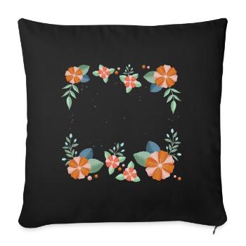 Flowers - Sofa pillowcase 17,3'' x 17,3'' (45 x 45 cm) - black - Front