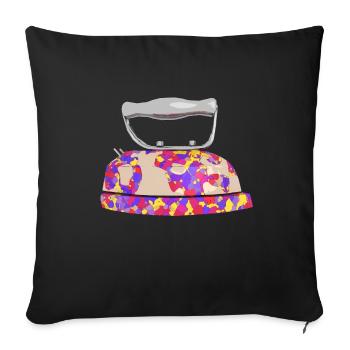 Iron, household, household appliance - Sofa pillowcase 17,3'' x 17,3'' (45 x 45 cm) - black - Front