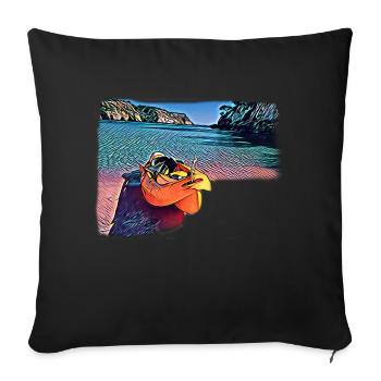 MENORCA - Macarelleta Beach - Sofa pillowcase 17,3'' x 17,3'' (45 x 45 cm) - black - Front