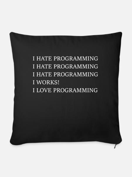 programming Programmieren - Sofakissenbezug 45 x 45 cm - Schwarz