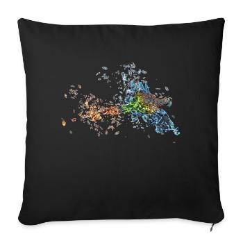 Papagei - Housse de coussin décorative 45 x 45 cm - noir - Devant
