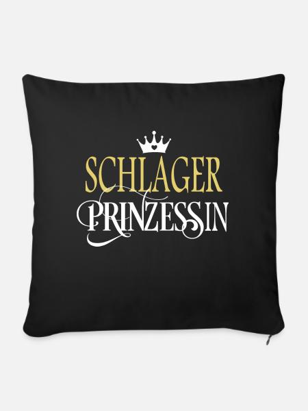 Schlager Prinzessin Schlagerprinzessin Schlagerfan - Sofakissenbezug 45 x 45 cm - Schwarz