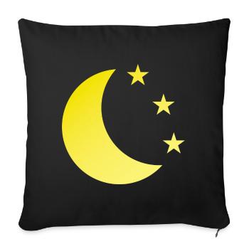 Mond - Sofakissenbezug 45 x 45 cm - Schwarz - Vorne