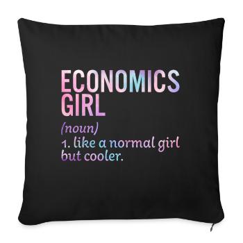 Économie fille - Housse de coussin décorative 45 x 45 cm - noir - Devant