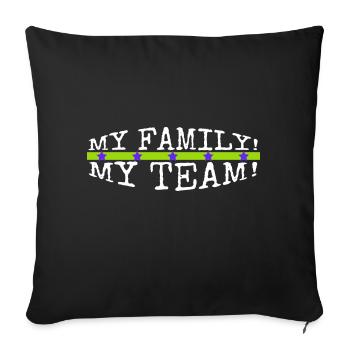 famille - ma famille mon équipe - Housse de coussin décorative 45 x 45 cm - noir - Devant