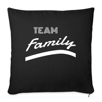 famille - famille de l'équipe - Housse de coussin décorative 45 x 45 cm - noir - Devant