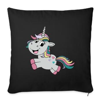Unicorn - Sofa pillowcase 17,3'' x 17,3'' (45 x 45 cm) - black - Front
