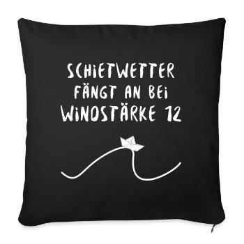 Schietwetter Welle Boot - Sofakissenbezug 45 x 45 cm - Schwarz - Vorne