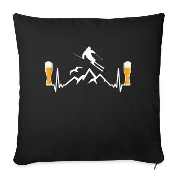 Apres Ski Beer Wheat Gift Funny ECG - Sofa pillowcase 17,3'' x 17,3'' (45 x 45 cm) - black - Front