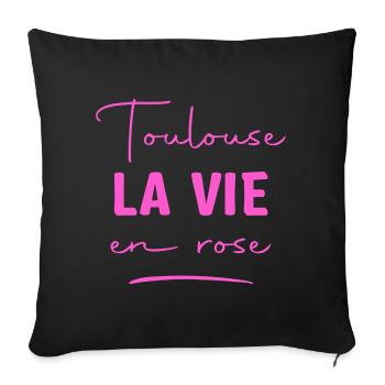 Toulouse T-Shirt Geschenk Toulouse - Sofakissenbezug 45 x 45 cm - Schwarz - Vorne