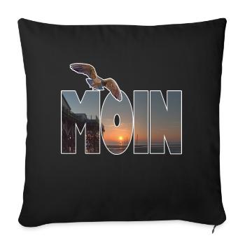 Moin (Motive: St. Peter Ording) - Sofa pillowcase 17,3'' x 17,3'' (45 x 45 cm) - black - Front