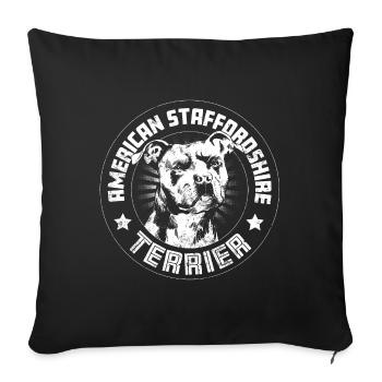 American Staffordshire Terrier - Housse de coussin décorative 45 x 45 cm - noir - Devant