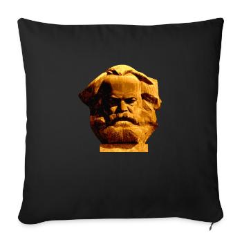 Monument Karl Marx, Chemnitz Nischel. or - Housse de coussin décorative 45 x 45 cm - noir - Devant