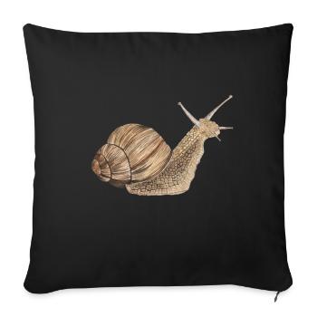 Snail Roman snail - Sofa pillowcase 17,3'' x 17,3'' (45 x 45 cm) - black - Front