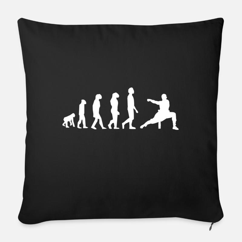 Kung-Fu-Evolution - Sofakissenbezug 45 x 45 cm - Schwarz