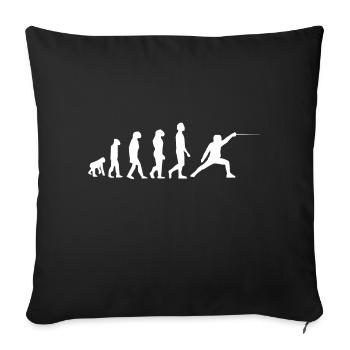 Fencing evolution - Sofa pillowcase 17,3'' x 17,3'' (45 x 45 cm) - black - Front