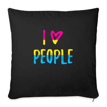 I love people saying Pansexual Pride CSD - Sofa pillowcase 17,3'' x 17,3'' (45 x 45 cm) - black - Front