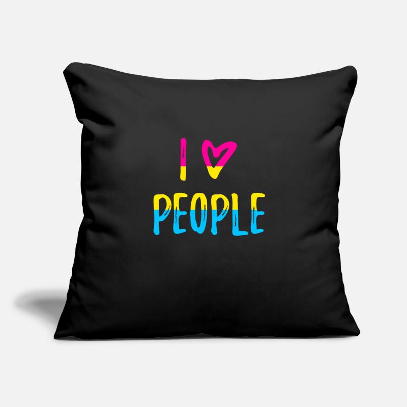 Ich liebe Menschen Spruch Pansexual Pride CSD Sofakissenbezug 45 x 45 cm