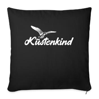 Küstenkind Möwe Nordsee Meer Leuchtturm Geschenk - Sofakissenbezug 45 x 45 cm - Schwarz - Vorne