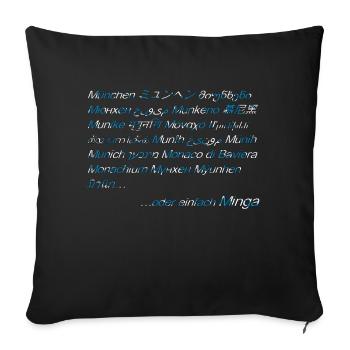 München blau weiß - Sofakissenbezug 45 x 45 cm - Schwarz - Vorne