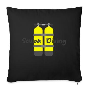 Scuba diving - Sofa pillowcase 17,3'' x 17,3'' (45 x 45 cm) - black - Front