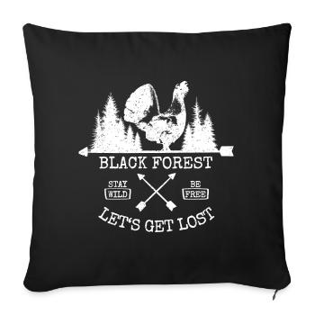Lets get lost - Sofa pillowcase 17,3'' x 17,3'' (45 x 45 cm) - black - Front