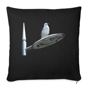 Seagull On A Lamp Post - Sofa pillowcase 17,3'' x 17,3'' (45 x 45 cm) - black - Front