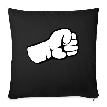 Poings à la main de conception - Housse de coussin décorative 45 x 45 cm - noir - Devant