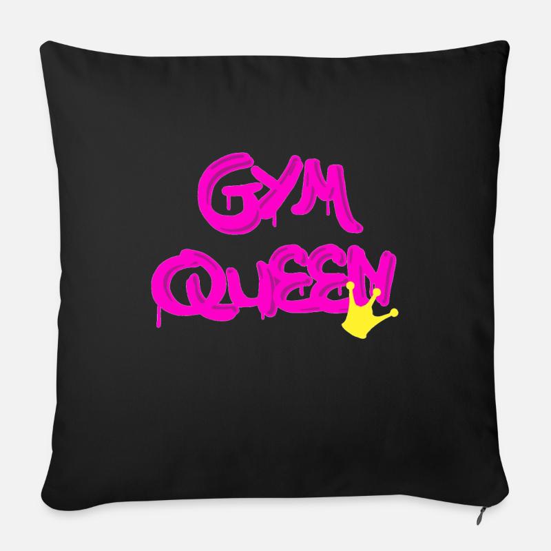 Gym-Queen - Sofa pillowcase 17,3'' x 17,3'' (45 x 45 cm) - black