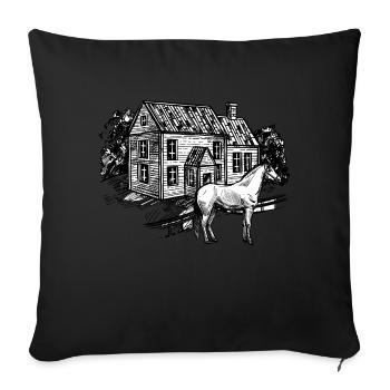 farm horse - Housse de coussin décorative 45 x 45 cm - noir - Devant