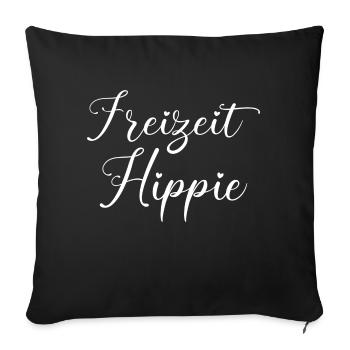 Recreational hippie sayings - Sofa pillowcase 17,3'' x 17,3'' (45 x 45 cm) - black - Front