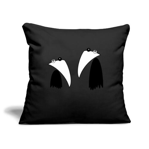 Raving Ravens - black and white 1 - Housse de coussin décorative 45 x 45 cm