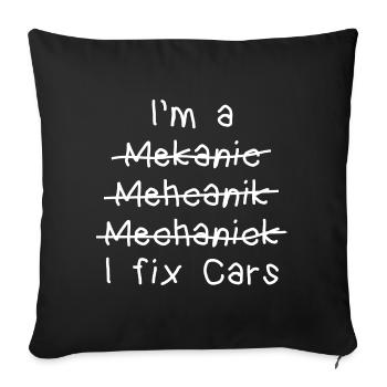 je fixe les voitures Citation Best-sellers graphiques - Housse de coussin décorative 45 x 45 cm - noir - Devant