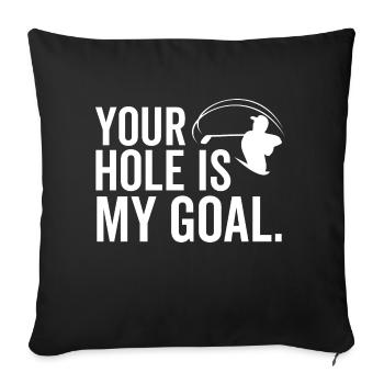 Golf Votre trou est mon but - Housse de coussin décorative 45 x 45 cm - noir - Devant