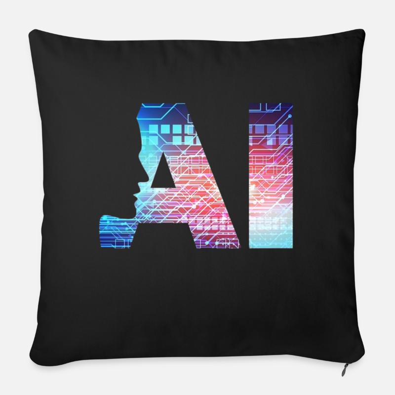 Künstliche Intelligenz - Sofakissenbezug 45 x 45 cm - Schwarz