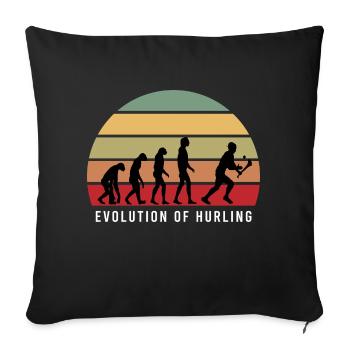 The Evolution of Hurling - Sofa pillowcase 17,3'' x 17,3'' (45 x 45 cm) - black - Front