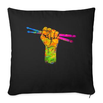 Drumsticks Drummer Schlagzeuger - Sofa pillowcase 17,3'' x 17,3'' (45 x 45 cm) - black - Front