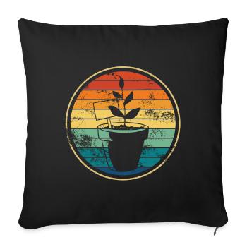 Plante Plantes Jardin - Housse de coussin décorative 45 x 45 cm - noir - Devant