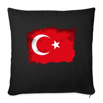 Turkey flag 2 - Sofa pillowcase 17,3'' x 17,3'' (45 x 45 cm) - black - Front