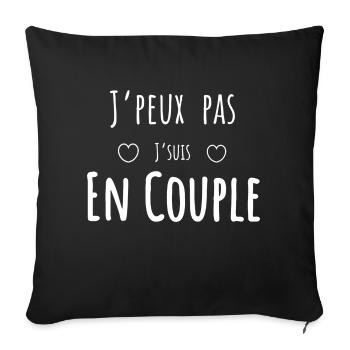 J’peux pas j’suis en couple - Housse de coussin décorative 45 x 45 cm - noir - Devant