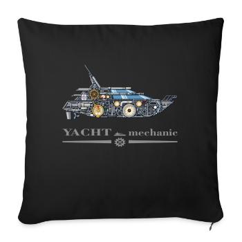Yacht Boat Steering Wheel Mechanic - Sofa pillowcase 17,3'' x 17,3'' (45 x 45 cm) - black - Front