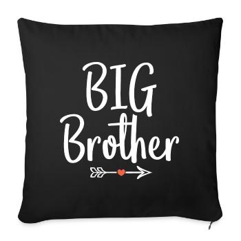 großer bruder großer bruder geschenk - Sofakissenbezug 45 x 45 cm - Schwarz - Vorne