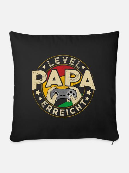 Level PAPA Erreicht - Sofakissenbezug 45 x 45 cm - Schwarz