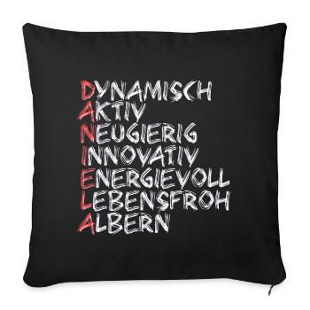 Daniela - Sofakissenbezug 45 x 45 cm - Schwarz - Vorne