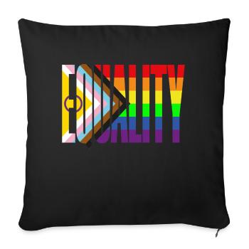 Equality - Sofa pillowcase 17,3'' x 17,3'' (45 x 45 cm) - black - Front