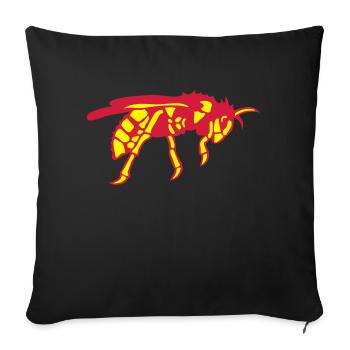 hornet bee guepe - Sofa pillowcase 17,3'' x 17,3'' (45 x 45 cm) - black - Front